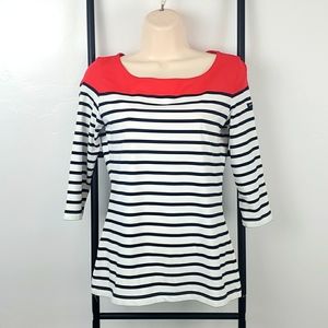 Saint James top strips stretch women size S?